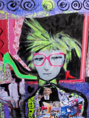 Andy Warhol and Obama by Christina Jarmolinski-Mixed Media