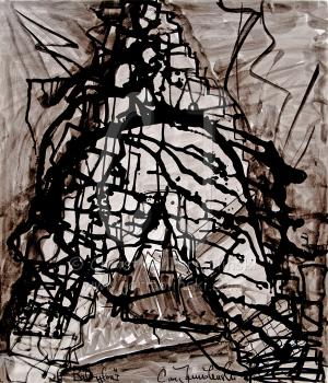 The Tower of Babylon II by Christina Jarmolinski-Abstract Painting