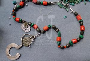 Mystik-corals-turquoise-pyrites-antique coins from India