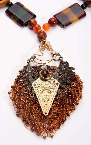 Vintage Rainbow Agate and the Egyptian Beauty "ART JEWELRY"by Christina Jarmolinski