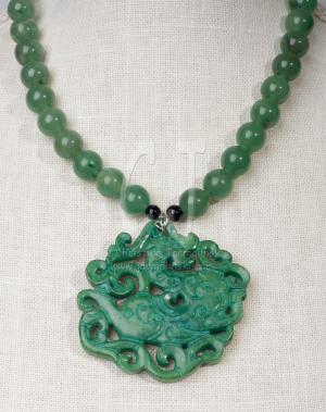 Green Jade Dragon "Art Jewelry" by Christina Jarmolinski
