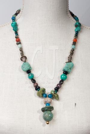 Turquoise and Antique Coins by Christina Jarmolinski