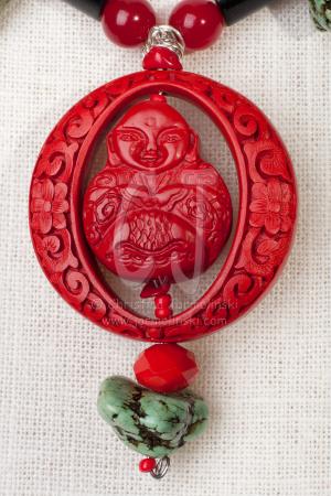  Buddha in Carved Cinnabar by Christina Jarmolinski