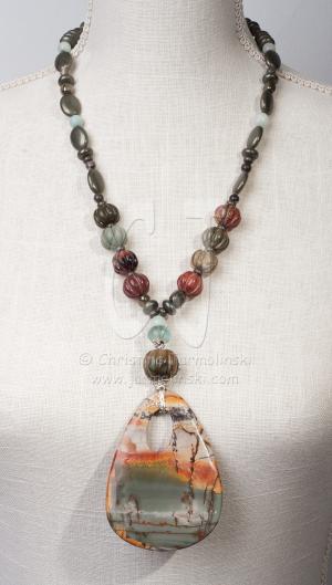 Signature Piece Landscape Agate Pendant by Christina Jarmolinski