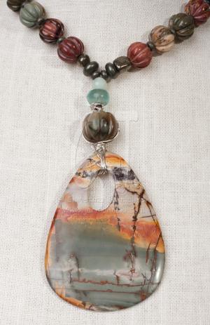 Signature Piece Landscape Agate Pendant by Christina Jarmolinski
