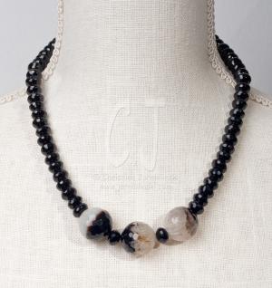 Black and White Agate Sophistication -  Chocker by Christina Jarmolinski