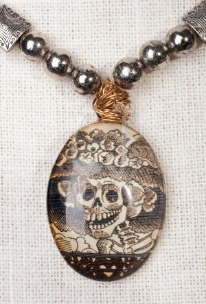 Dia de Muertos Pendant necklace by Christina Jarmolinski Dia de Muertos Pendant necklace by Christina Jarmolinski