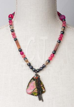 Pink Mosaic Necklace by Christina Jarmolinski Pink Mosaic Necklace by Christina Jarmolinski