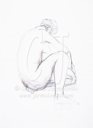 "Sitting Nude III" by Christina Jarmolinski