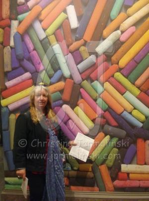 Pastels- Room showing pastel portraits