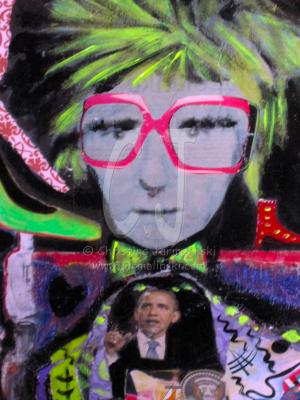 Andy Warhol and Obama-details by Christina Jarmolinski