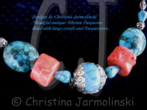  antique tibetan Bead Necklace by Christina Jarmolinski