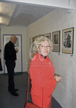 Guest and Art Collector Eva G. at opening in Malerhof