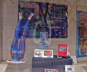 Christina Jarmolinski's art in the window by Christina Jarmolinski
