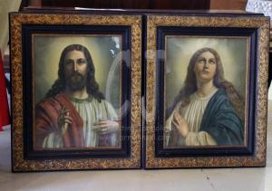 Jesus and Maria 1870 Italian prints in original frames by Christina Jarmolinski