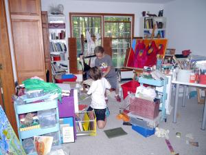 RJ and Thomas helping me in my new studio