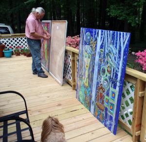 Rob de Koter wiring my paintings