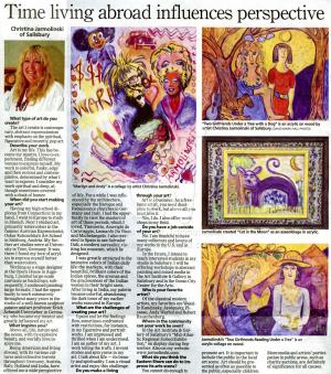 The Daily Times - September 8 2013 about Artworks of Christina Jarmolinski