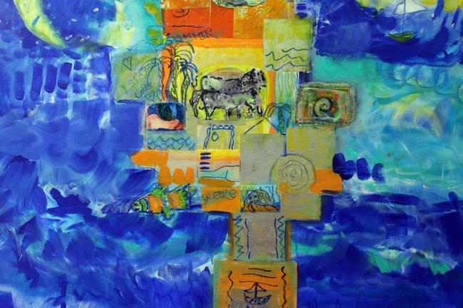 Island Breeze- Mixed Media by Christina Jarmolinski-Finished!
