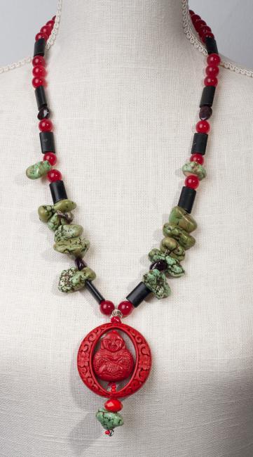  Buddha in Carved Cinnabar by Christina Jarmolinski