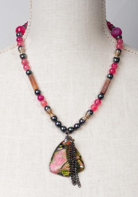 Pink Mosaic Necklace by Christina Jarmolinski Pink Mosaic Necklace by Christina Jarmolinski