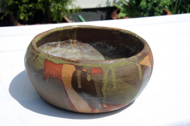 Meditation Ceramic Bowl with Glaze by Christina Jarmolinski