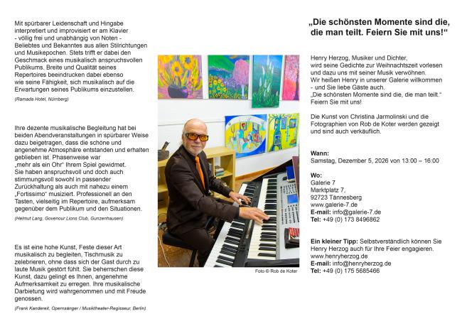 Galerie 7 - Herzog - Eigene Gedichte mit Musik - Poems with music in Galerie 7