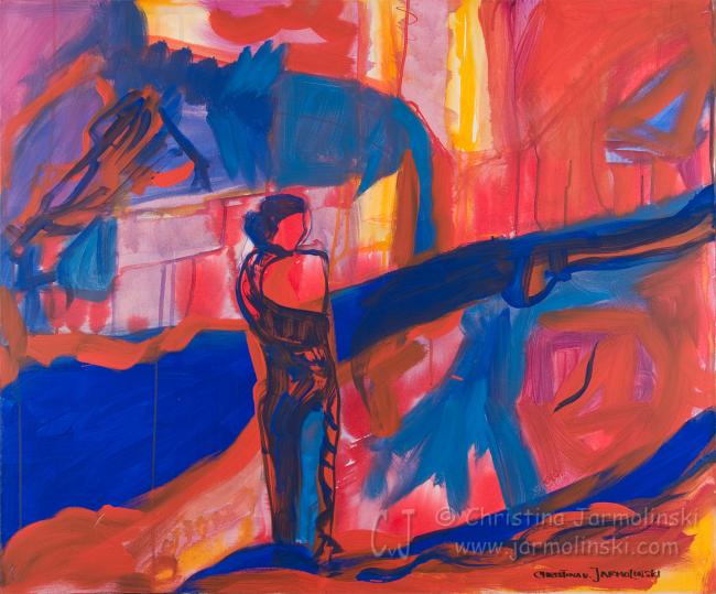 An Evening Stroll on the river in India by Christina Jarmolinski