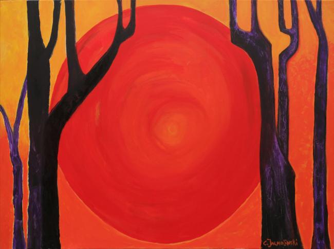 Sunset in the Forest - Zen Art  by Christina Jarmolinski
