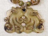 Green Jade Handcarved Pendant