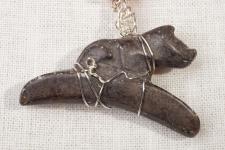 Vintage Two Strand Multi-Colored Necklace with Ancient Cat by Christina Jarmolinski