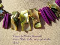 Mother of Pearl and Purple Spikes "ART JEWELRY"by Christina Jarmolinski