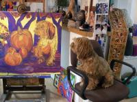 Lakshmi Criticaly Viewing her Portrait by Christina Jarmolinski
