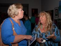 Art collector, Clare and Christina talking art............