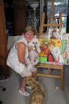 Cindy and Lilly viewing their portrait in my studio