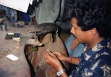 India-Silversmith's Workshop in Poona (Puna) -Owner & Master