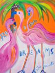 Flamingos- acrylic-Christina Jarmolinski - sold