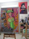 The Tatooed Lady in a Green Hat in the Urban Jungle by C. Jarmolinski