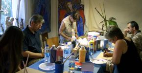 art class with Christina Jarmolinski in the Malerhof