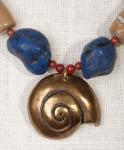 The Snail - Lapis Nuggets -Bamboo Coral  by Christina Jarmolinski