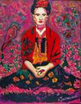 Frida in Field of Flowers