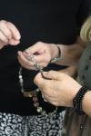Viewing beads and clasps of my art jewelry.