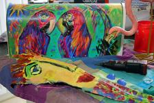 Mailbox with Palm Fran by Christina Jarmolinski