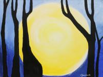 Trees in the Moon Glow - Zen Art by Christina Jarmolinski