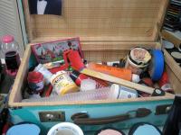 My Opened Studio Suitcase by Christina Jarmolinski