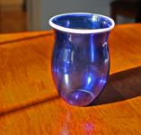 Vase with blue rim by Christina Jarmolinski