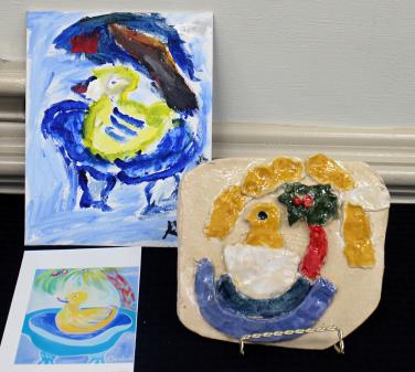 Motive from picture to painting to clay plaque-Camp Days 4HClub