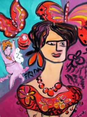 Frida with Angels by Christina Jarmolinski