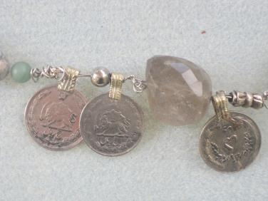 Herkimer Diamond combined with Antique Afgan Coins by Chrisitna Jarmolinski