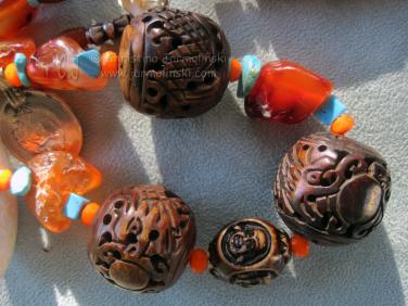 Tibetan Bone Necklace designed by Christina Jarmolinski